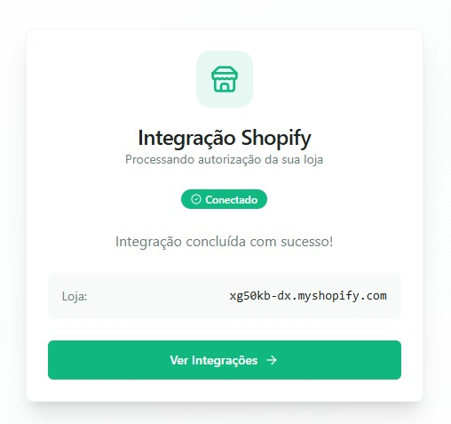 Tela final da integração do Atendefy com o botão Confirmar e Conectar